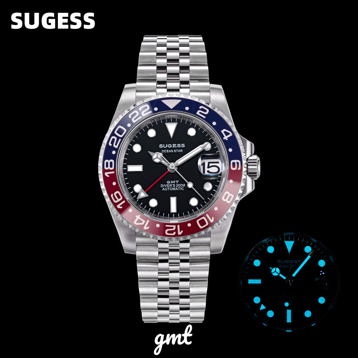 Rolex Watch Submariner - Orologio Subacqueo Sugess GMT da Uomo,