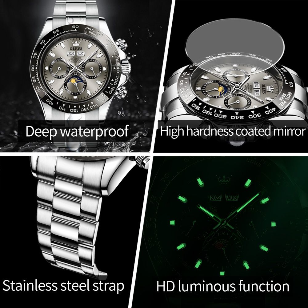 OLEVS 6654 Orologio da uomo di - Rolex Watch Submariner recensione e prezzo